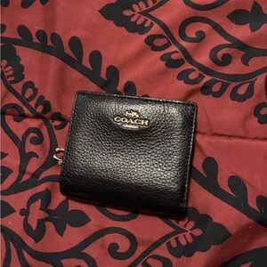 Coach Black Leather Compact Wallet